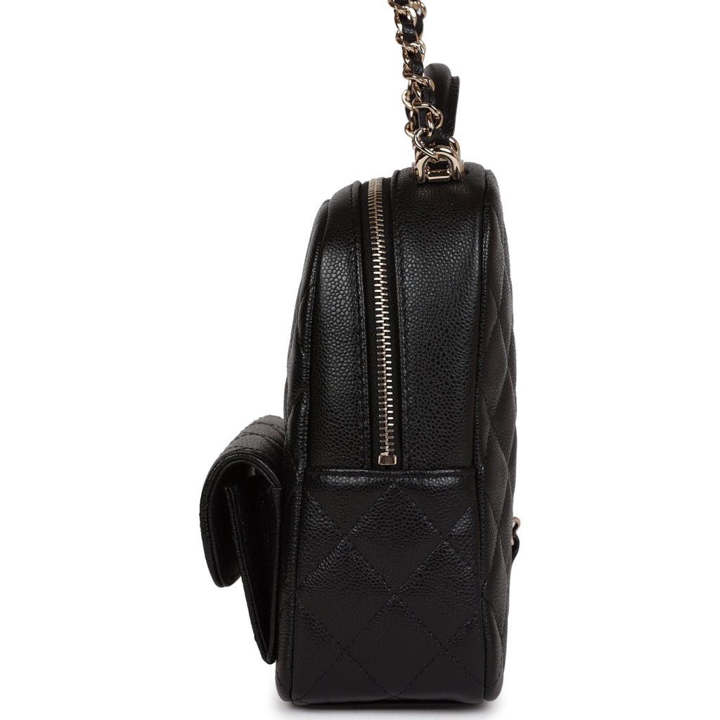 chanel mini black backpack Pre-loved 2024 Caviar 'Urban Spirit' Lined interior with 1 zip and 1 slip Chanel Mini Urban Spirit Backpack
