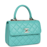 Chanel Mini Trendy CC Bag Turquoise Lambskin Light Gold Hardware