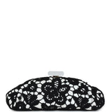Chanel Clutch Black and White Floral Lace Gold Hardware