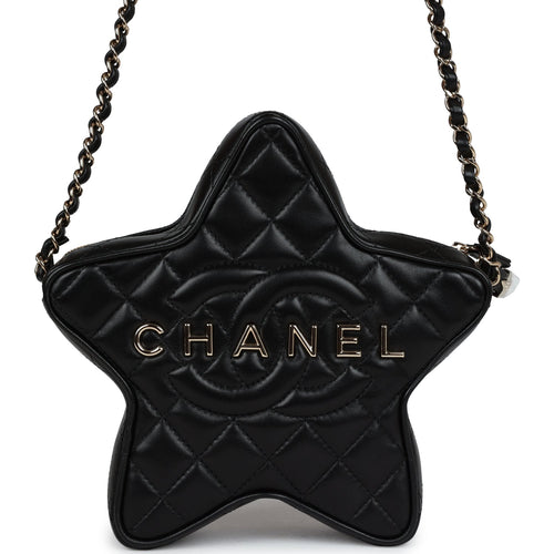 Chanel Star Bag Black Lambskin Light Gold Hardware