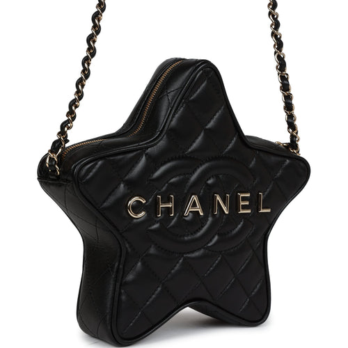Chanel Star Bag Black Lambskin Light Gold Hardware