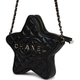 Chanel Star Bag Black Lambskin Light Gold Hardware