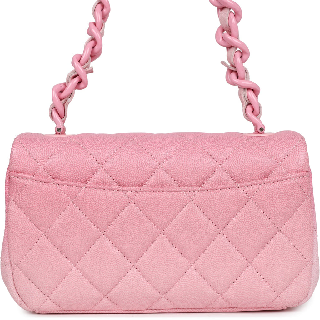 Chanel Mini Flap Bag Pink Ombre Caviar Lacquered Metal Hardware