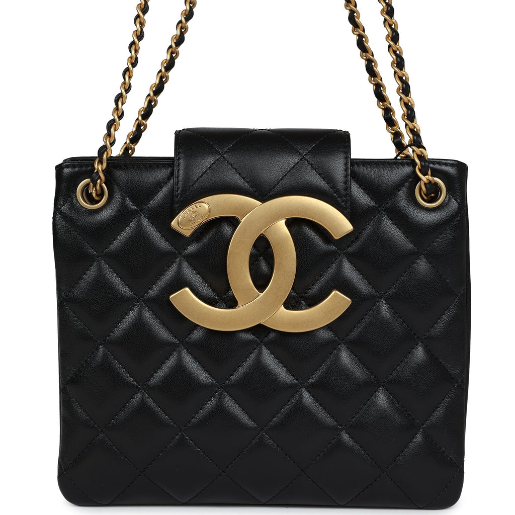 CHANEL Lambskin Small Classic Double Flap Bag Black 24k gold plated hardware  - Preowned Luxury Preloved Lux Canada