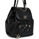 Chanel Small Business Affinity Backpack Black Caviar Light Gold Hardware