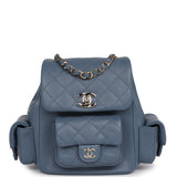 Chanel Small Duma Backpack Blue Caviar Light Gold Hardware