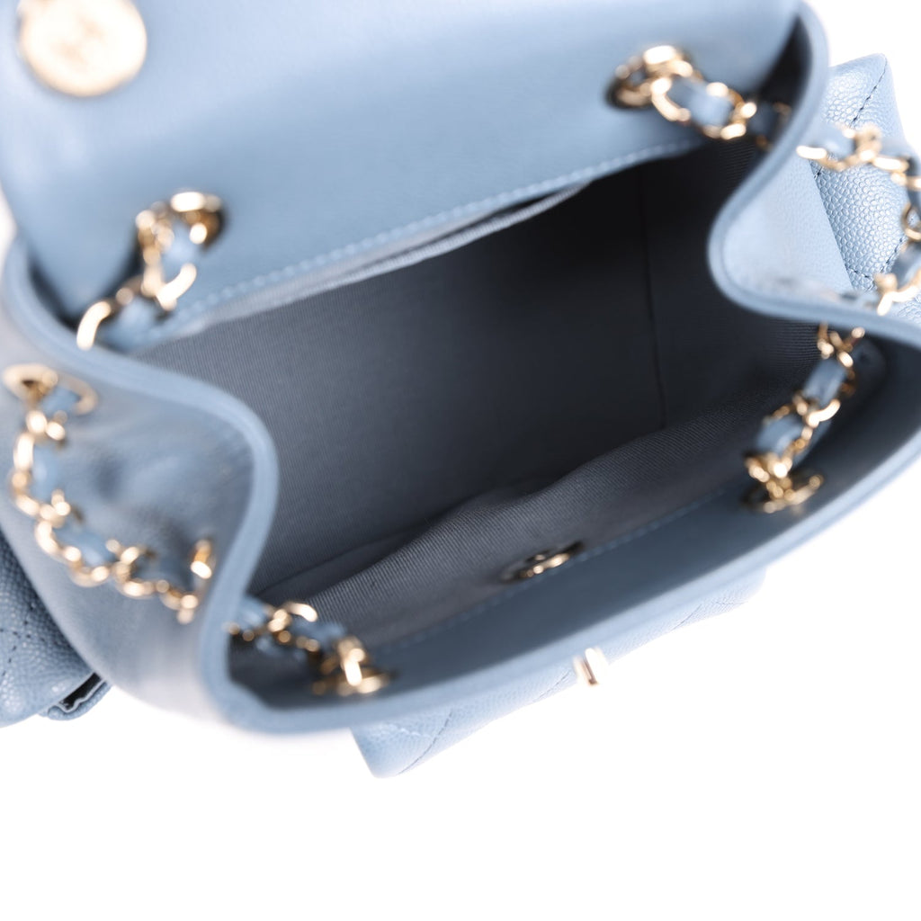 chanel 24p mini backpack Chanel Mini Duma Backpack Blue Caviar Light Gold Hardware