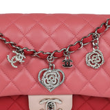 Pre-owned Chanel Medium Valentine Single Flap Bag Tricolored Lambskin Silver Hardware
