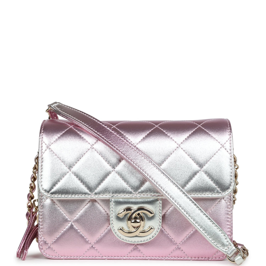 Mini Flap Chanel Tasche Gold Silber Chanel Mini Flap Bag Pink And