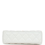 Chanel Small Kelly Shopper White Shiny Aged Calfskin Brushed Gold Hardware