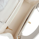 Chanel Small Kelly Shopper White Shiny Aged Calfskin Brushed Gold Hardware