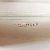 Chanel Small Kelly Shopper White Shiny Aged Calfskin Brushed Gold Hardware