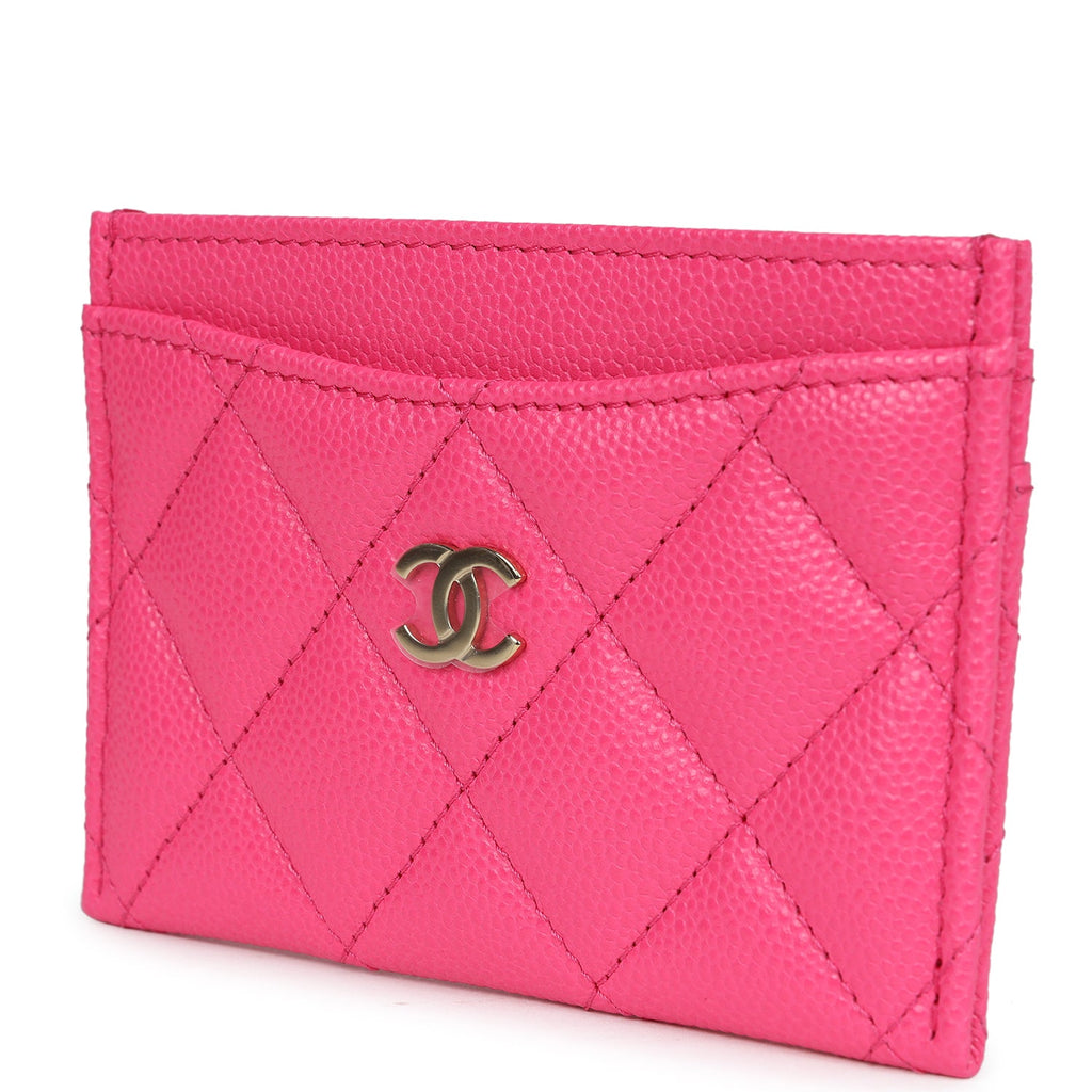 Chanel Card Holder Wallet Hot Pink Gold Hardware