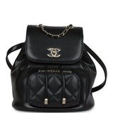chanel affinity backpack mini Chanel Small Business Affinity Backpack Black Caviar Light Gold Hardwa