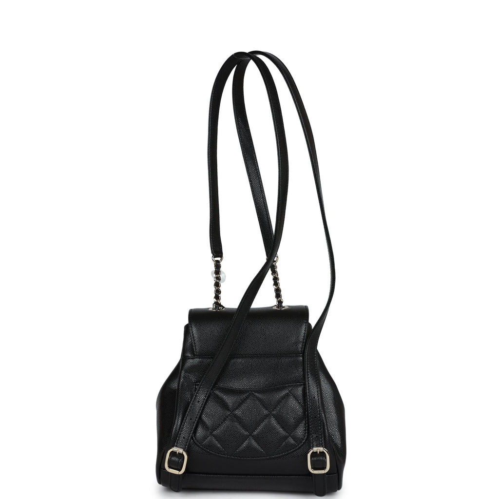 chanel affinity backpack mini Chanel Small Business Affinity Backpack Black Caviar Light Gold Hardwa