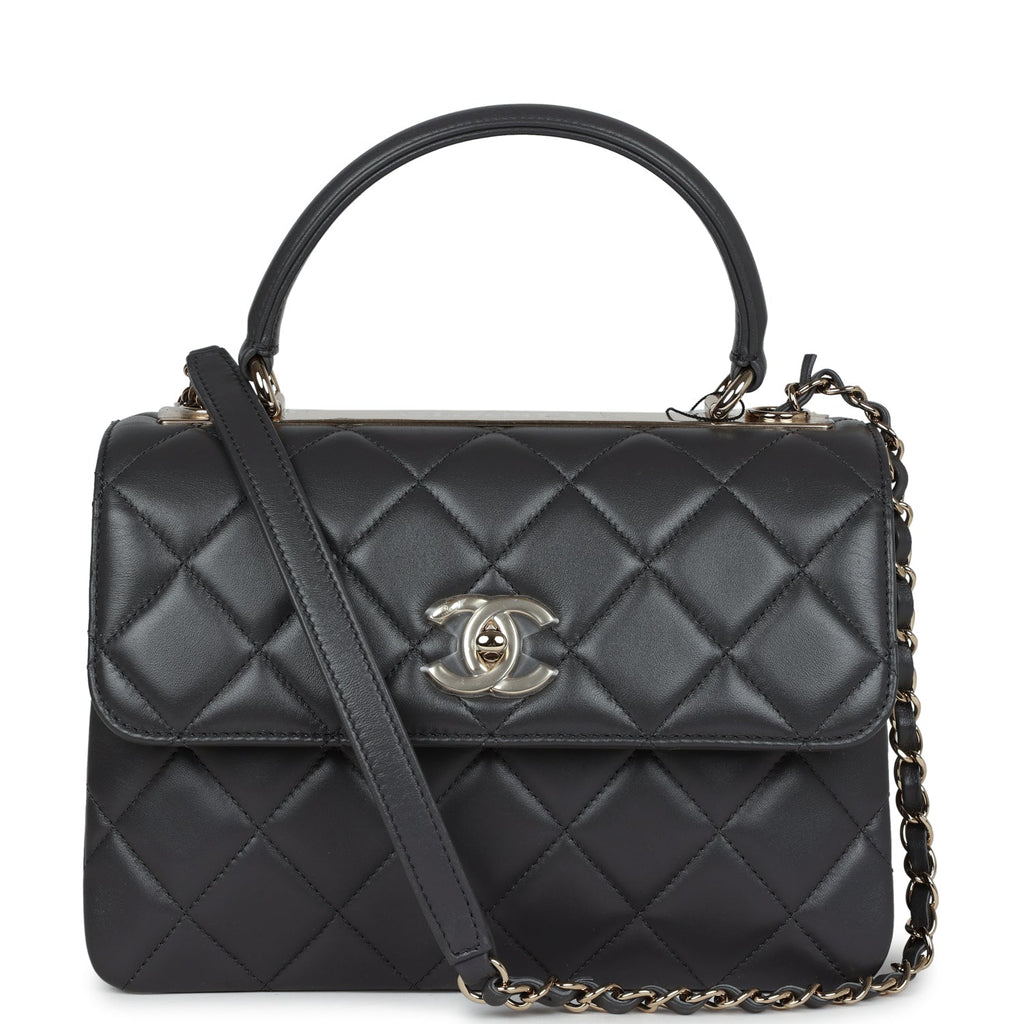 Chanel Small Trendy CC Bag Dark Grey Lambskin Light Gold Hardware