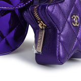 Chanel Mini Flap Bag & Star Coin Purse Purple Mirror Calfskin