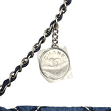 Chanel Small 22 Bag Blue Stitched Denim Silver Hardware