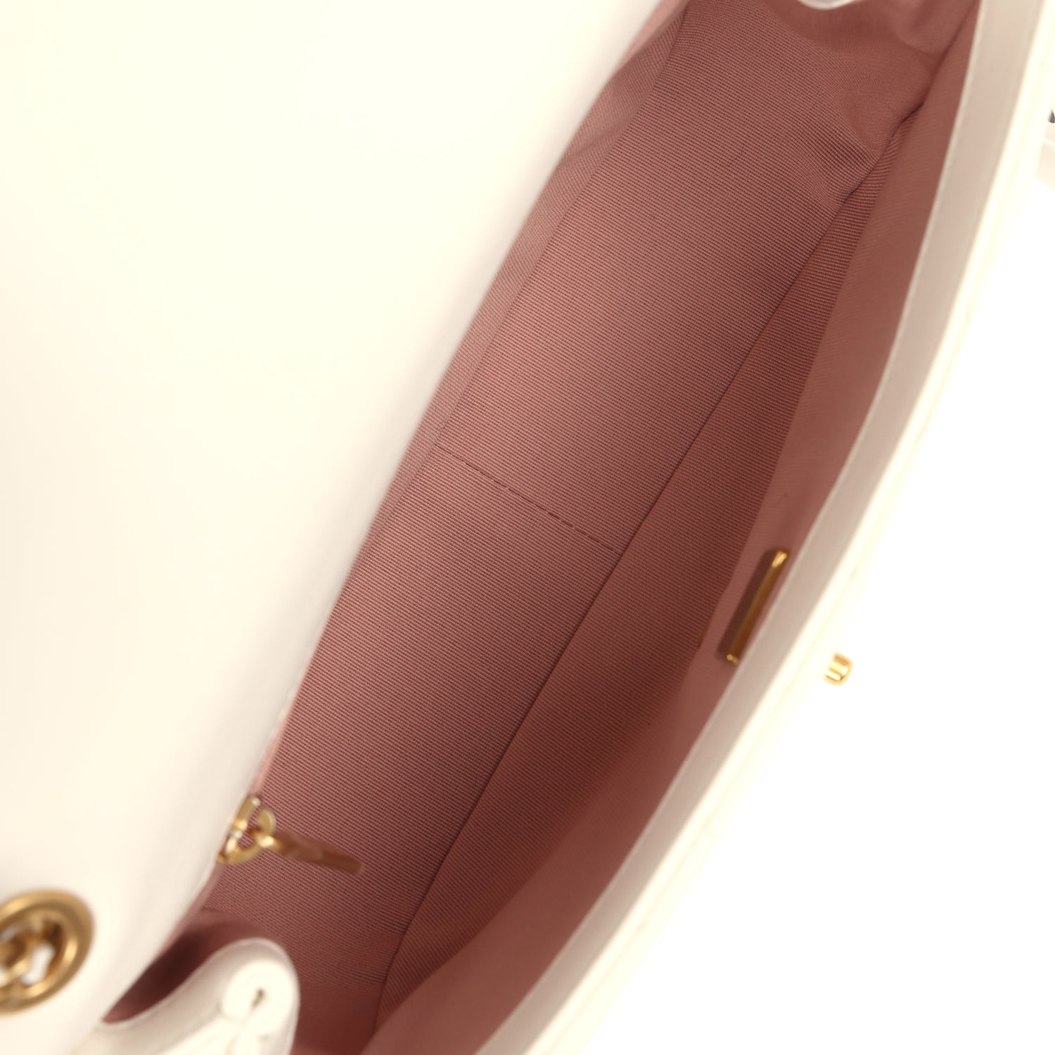 CC 25P Mini Flap Bag 20cm Top Handle Cream Calfskin Gold Hardware