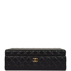 Chanel CC Jewelry Box Black Lambskin Gold Hardware