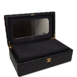 Chanel CC Jewelry Box Black Lambskin Gold Hardware