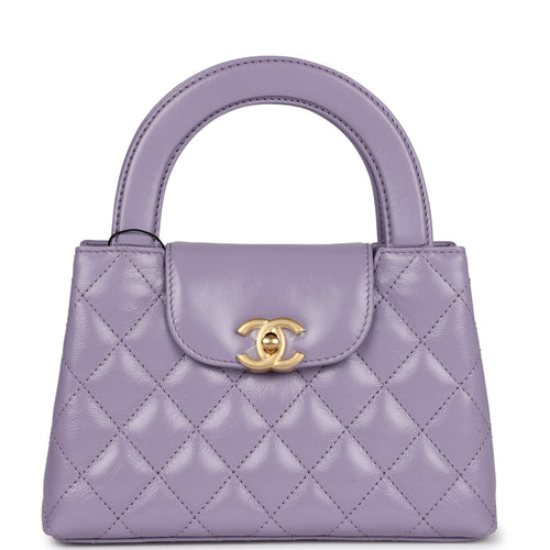 Chanel Small Kelly Shopper Light Purple Shiny Aged Calfskin Brushed Gold Hardware