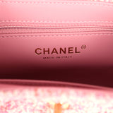 Chanel Small Kelly Shopper Pink Tweed Brushed Gold Hardware - Thumbnail View 9
