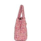 Chanel Small Kelly Shopper Pink Tweed Brushed Gold Hardware