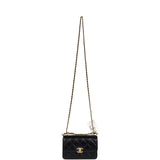 Chanel Small Perfect Fit Flap Bag Black Shiny Calfskin Brushed Gold Hardware