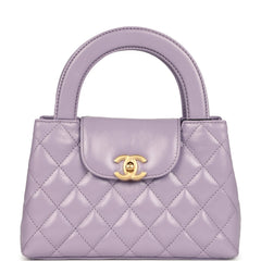 Chanel Small Kelly Shopper Light Purple Shiny Aged Calfskin Brushed Gold Hardware