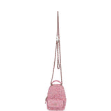 Chanel Mini Phone Holder Backpack with Chain Pink Multicolor Tweed Light Gold Hardware