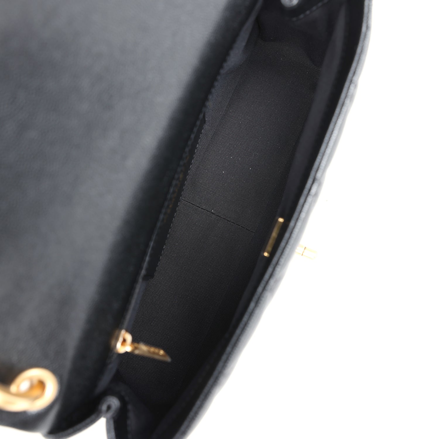 CHANEL 25S TOP HANDLE FLAP 23 CM IN BLACK LAMBSKIN WITH GOLD HARDWARE