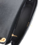 Chanel Medium Top Handle Flap Black Caviar Brushed Gold Hardware