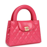 Chanel Small Kelly Shopper Dark Pink Shiny Aged Calfskin Brushed Gold Hardware