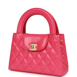 Chanel Small Kelly Shopper Dark Pink Shiny Aged Calfskin Brushed Gold Hardware