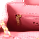 Chanel Small Kelly Shopper Pink Tweed Brushed Gold Hardware
