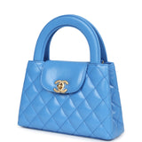 Chanel Small Kelly Shopper Blue Shiny Aged Calfskin Brushed Gold Hardware