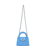 Chanel Small Kelly Shopper Blue Shiny Aged Calfskin Brushed Gold Hardware