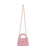 Chanel Small Kelly Shopper Pink Tweed Brushed Gold Hardware
