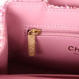 Chanel Small Kelly Shopper Pink Tweed Brushed Gold Hardware