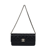 Chanel Small Pearl Clutch with Chain Black Lambskin Gold Hardware