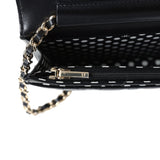Chanel Small Pearl Clutch with Chain Black Lambskin Gold Hardware
