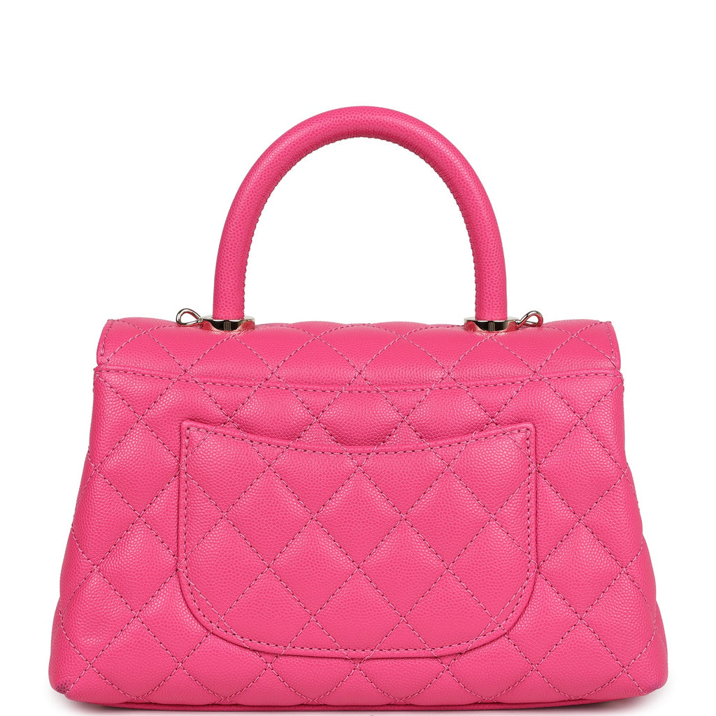 Chanel Small Coco Handle Dark Pink Caviar Light Gold Hardware Pink New Caviar