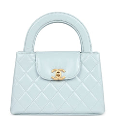 Chanel Small Kelly Shopper Light Blue Shiny Aged Calfskin Brushed Gold Hardware