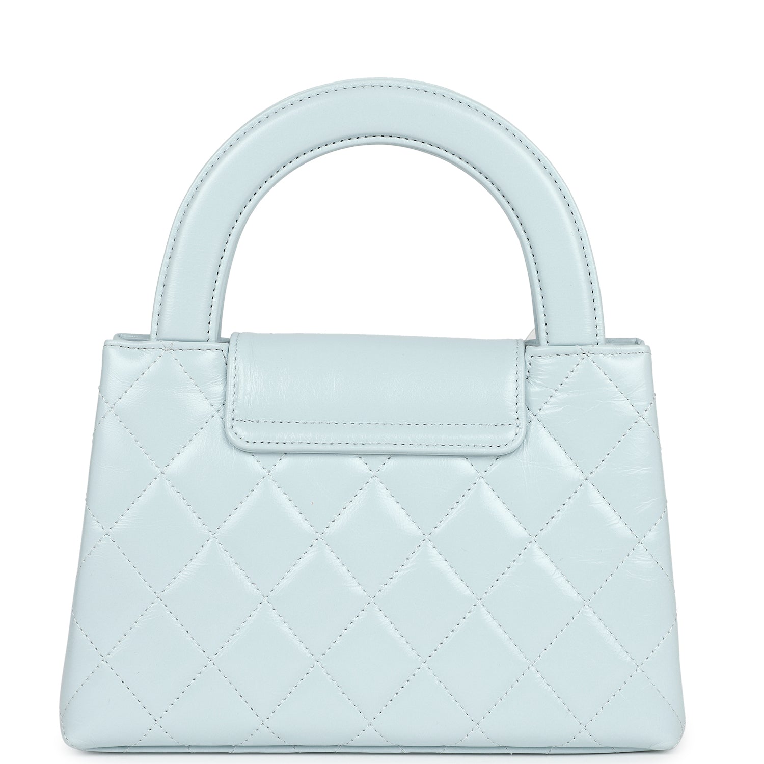 Chanel Small Kelly Shopper Light Blue Shiny Aged Calfskin Brushed Gold