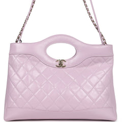 Chanel Large 31 Shopper Light Purple Shiny Lambskin Light Gold Hardware