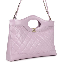 Chanel Large 31 Shopper Light Purple Shiny Lambskin Light Gold Hardware