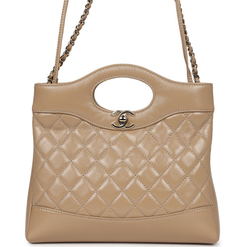 Chanel Small 31 Shopper Dark Beige Lambskin Light Gold Hardware