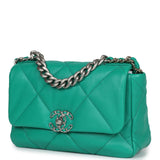 Chanel Medium 19 Flap Green Lambskin Mixed Metal Hardware