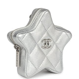 Chanel Star Charm Silver Metallic Lambskin Silver Hardware